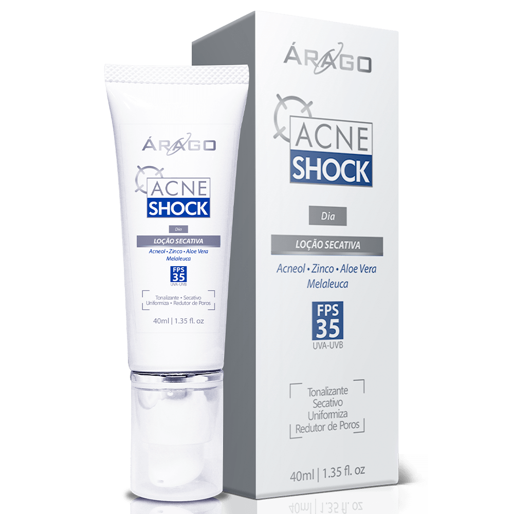 AcneShock - Lo&ccedil;&atilde;o Secativa  FPS 35 Tonalizante 40ml