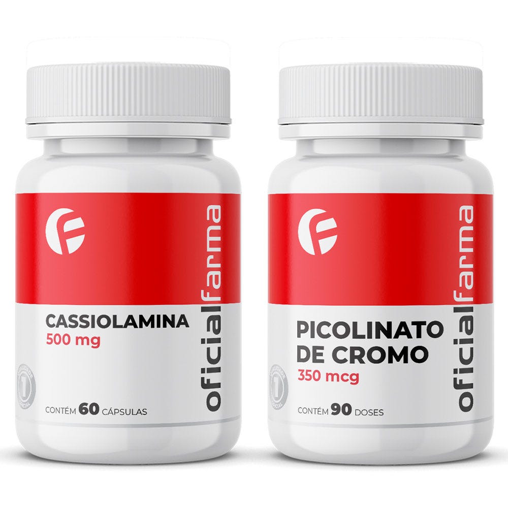 Cassiolamina 500Mg 60 C&aacute;psulas + Picolinato De Cromo 350Mcg 90 Doses