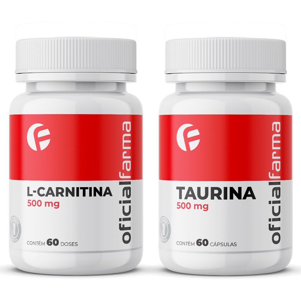 L-Carnitina 500Mg 60 Doses + Taurina 500Mg 60 C&aacute;psulas