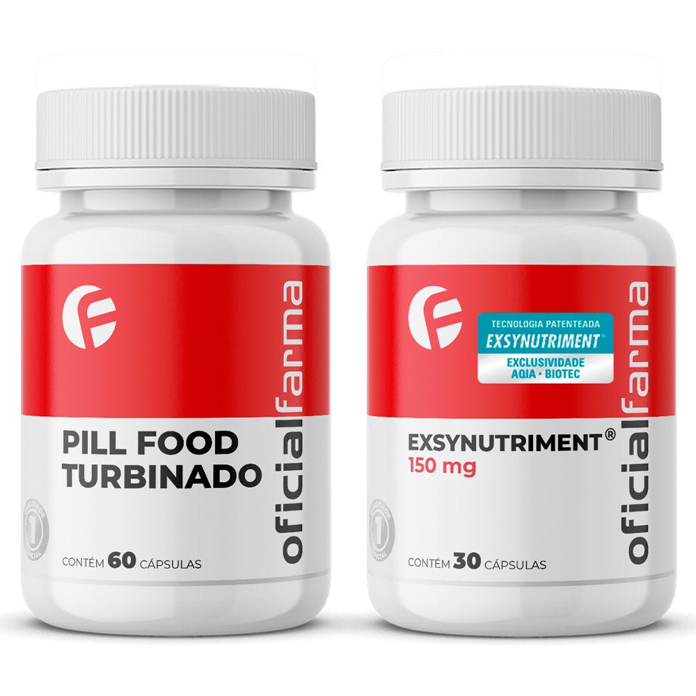 Pill Food Turbinado 60 C&aacute;psulas + Exsynutriment&reg; 150Mg 30 C&aacute;psulas Com Selo de Autenticidade