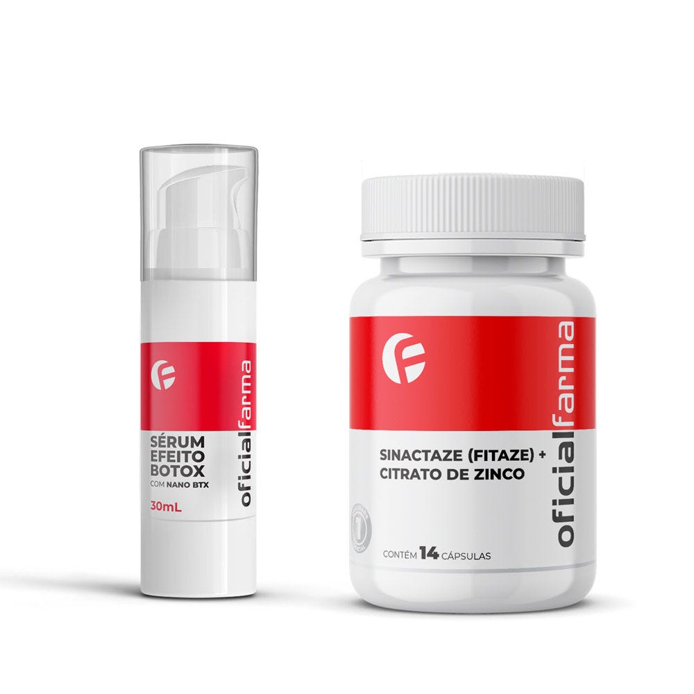 S&eacute;rum Efeito Botox Com Nano BTX 30mL + Sinactaze (Fitaze) + Citrato de Zinco 14 C&aacute;psulas