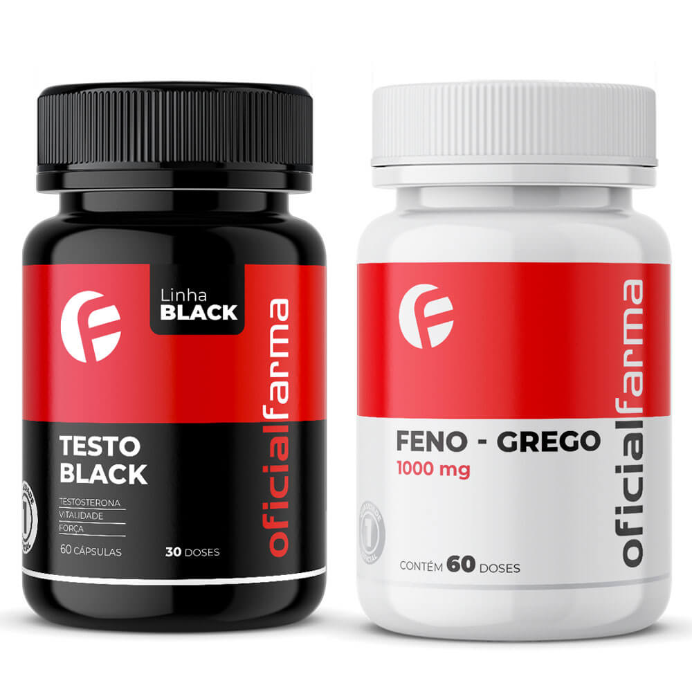 Testosterona + - Testo Black + Feno Grego
