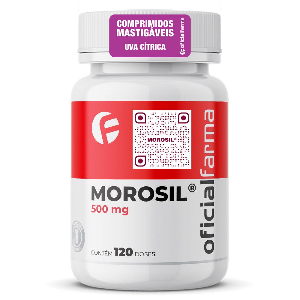 Morosil &reg; 500mg 120 Doses Mastig&aacute;veis Com Selo De Autenticidade