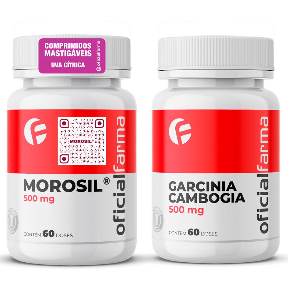 Morosil&reg; 500mg 30 Doses Mastig&aacute;veis + Garcinia Cambogia 500mg 60 Doses